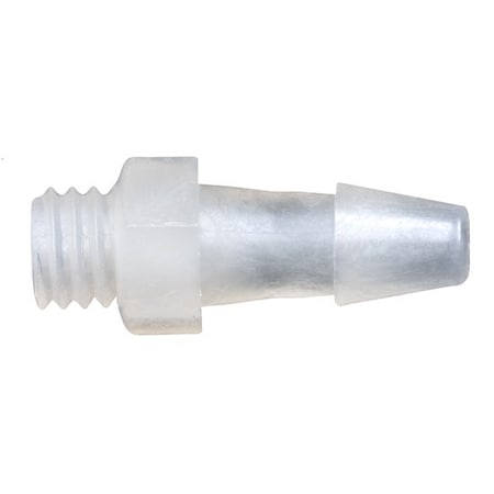 Cole Parmer Threaded to Hose Barb Fitting, Straight Adapter, Natural Kynar, Cleanroom, 10-32UNFx1/8in ID; 10PK A1032-2-200NK7-QC
